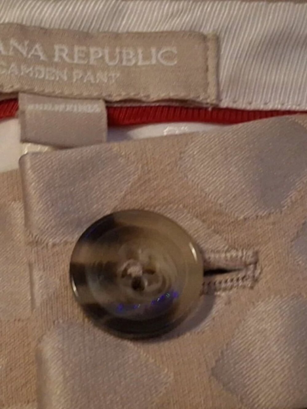 Banana Republic Camden Jacquard Beige Ankle Pant Size 4 Diamond Mid Rise - Picture 6 of 16